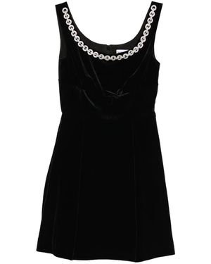 Self-Portrait Velvet Mini Dress - Black