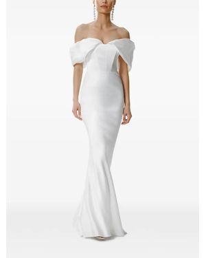 Framboise Kamari Off-Shoulder Silk Maxi Dress - White