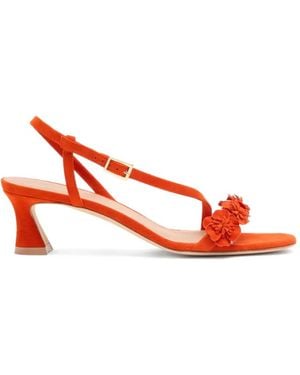 Malone Souliers Serra Floral Suede Sandals - Red