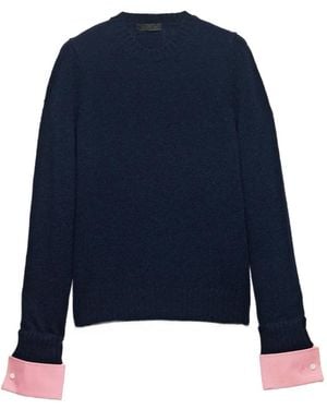 Prada Pullover Mit Rundhalsausschnitt - Blau