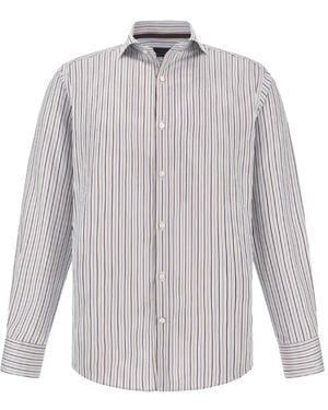 Paul & Shark Striped Cotton-Twill Shirt - Grey