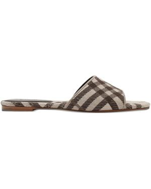Burberry Karierte Sloane Sandalen - Braun