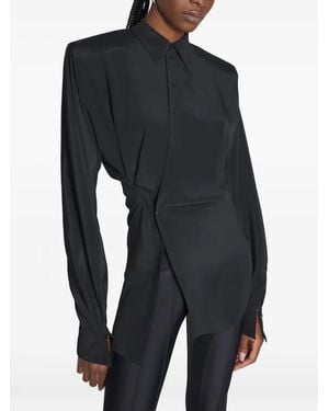 Mugler Asymmetrisches Hemd Mit Schulterpolstern - Blau