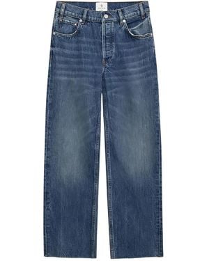 Anine Bing Gavin Button Frayed Jeans - Blue