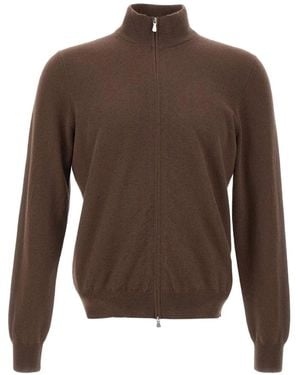 Gran Sasso Zip-Up Cardigan - Brown
