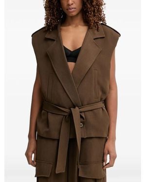 Haveone Belted Waistcoat - Brown
