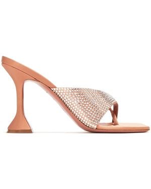AMINA MUADDI Sandali Shiona Con Cristalli 95Mm - Rosa