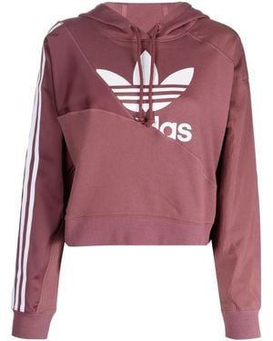 adidas クロップド パーカー - レッド