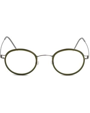 Lindberg Lex Round-Frame Glasses - Green