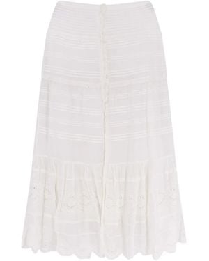 Isabel Marant Marant Étoile Paoline Organic Cotton & Lace Skirt - White