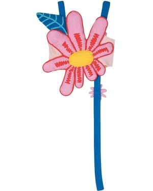Mira Mikati Floral-Appliqué Cropped Top - Pink