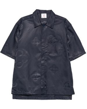 CASABLANCA Half Tone Monogram Satin Shirt - Blue
