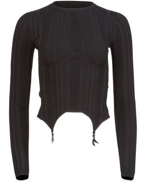Fleur du Mal Garter Top - Black