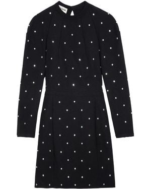 Zadig & Voltaire Racia Crystal-Embellished Woven Mini Dress - Black