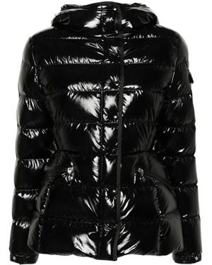 Moncler Glossy 'Barante' Hooded Down Jacket - Black