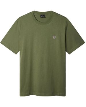 Paul Smith Khaki Organic Cotton Zebra-Logo T-Shirt - Green