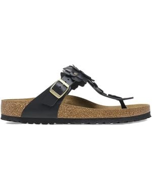 Birkenstock Gizeh Flowers Toe-Post Sandals - Black