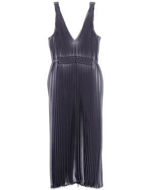 Vince Pleated Satin Midi Dress - Blue