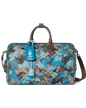 Gucci Gg-Print Holdall - Blue