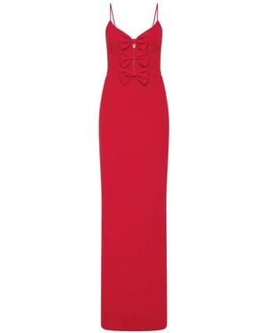 Rebecca Vallance Precious Bow-Embellished Cutout Gown - Red