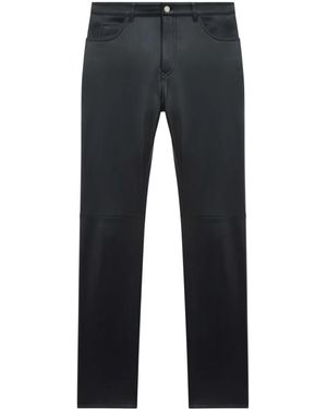 Courreges Leather Straight-Leg Trousers - Blue
