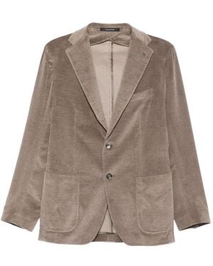 Tagliatore Sakko Aus Cord Mit Aufgesetzter Tasche - Braun