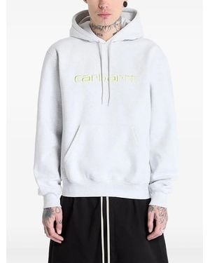 Carhartt Logo-Embroidered Hoodie Sweatshirt - White