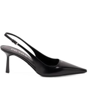 Prada Slingback Pointed-Toe Court Shoes - Black