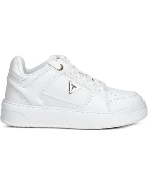 Guess Logo-Detail Trainers - White