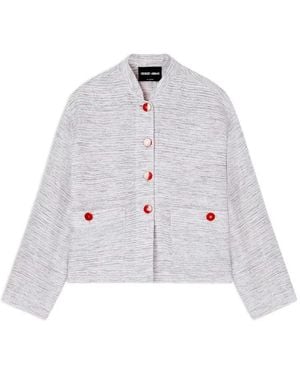 Giorgio Armani Button-Up Textured Jacket - White
