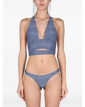 Magda Butrym Bikini Con Detalle De Cortes - Azul