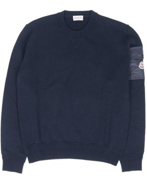Moncler Logo-Patch Crew-Neck Sweater - Blue