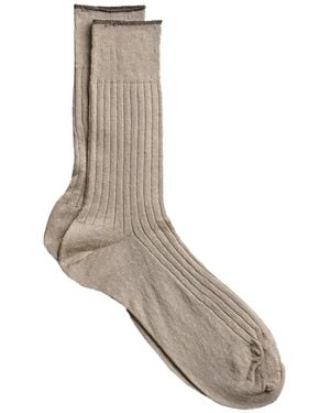 yahae Ribbed-Knit Socks - White