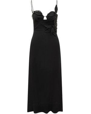 FARM Rio Lace-Embellished Slip Dress - Black