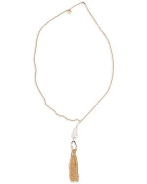forte_forte Pearl Tassel-Detail Necklace - White
