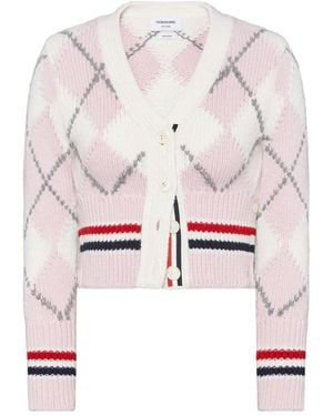 Thom Browne インターシャ カーディガン - ピンク