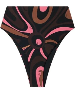 PUCCI Marmo Print High-Waisted Bikini Bottom - Black