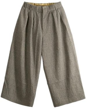 Uma Wang Pantalones Con Motivo Chevron Y Pinzas - Gris