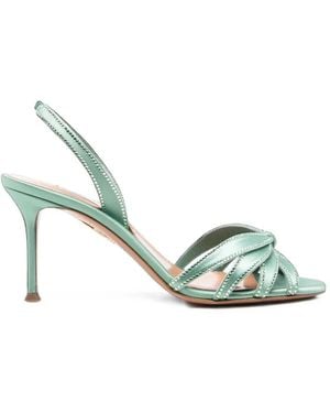 Aquazzura Crystal-Embellished Slingback Sandals - Green