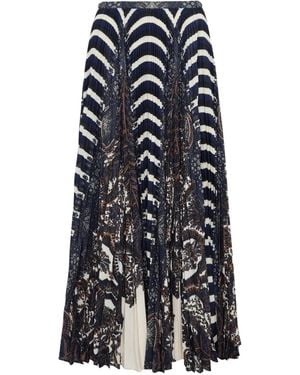 Ulla Johnson Shayna High Waist Pleated Midi Skirt - Blue