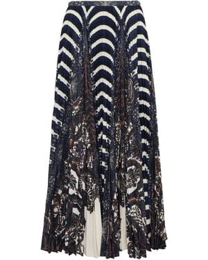 Ulla Johnson Jupe Mi-Longue Plissée Shayna À Taille Haute - Bleu