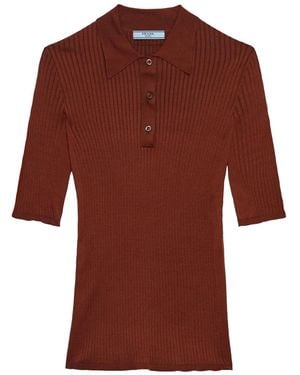 Prada Polo de algodón - Rojo