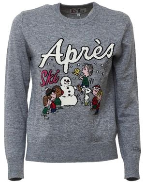 MC2 Saint Barth Peanuts Après-Ski Intarsia-Knit Sweater - Gray