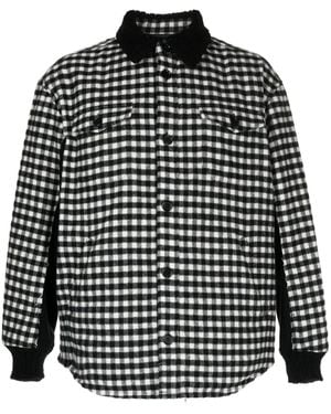 Undercover Gingham-Check Flannel Shirt Jacket - Black