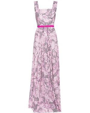 Saiid Kobeisy Striped Belted Maxi Dress - Purple