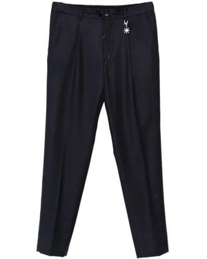 Manuel Ritz Drawstring Pleated Trousers - Blue