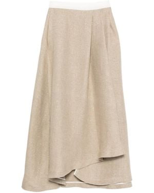 Co.Go Asymmetrischer Maxirock - Natur