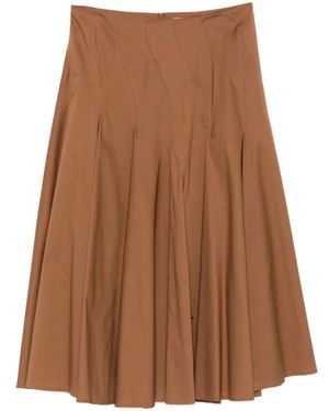 Semicouture Sabella Pleated Skirt - Brown