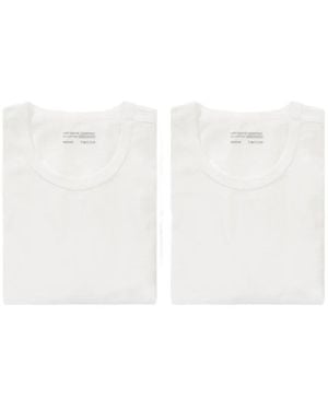Lady White Co. Twee Katoenen T-Shirts Met Ronde Hals - Wit