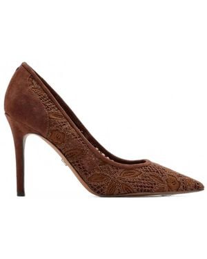 Sam Edelman Hazel Floral-Embroidered Mesh Pumps - Brown